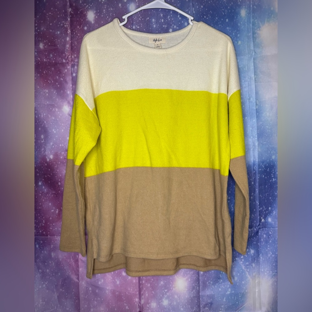 Style & Co striped color block sweater 🛍
